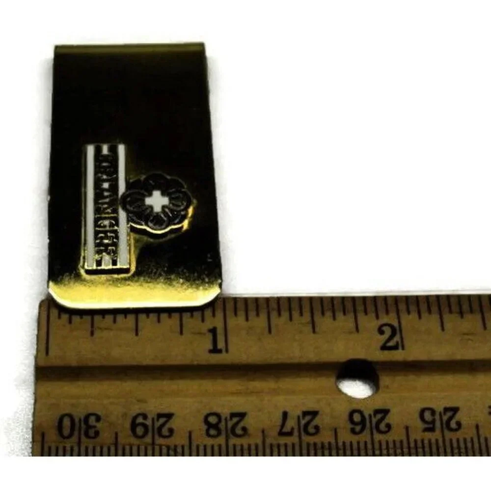 Money Clip Erlanger Health Systems Stainless Steel Gold Tone Credit Card Vintage